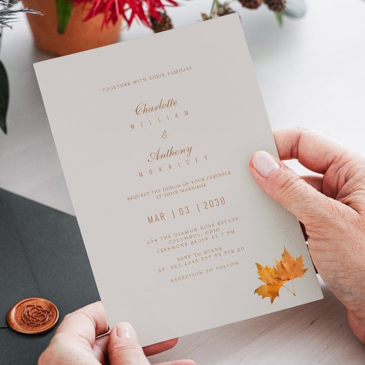 Fall in Liebe Script: Moderne Foto Hochzeit Einladung