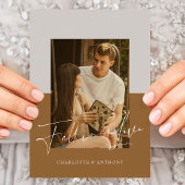 Fall in Liebe Script: Moderne Foto Hochzeit Einladung