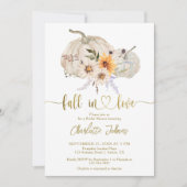 Fall in Liebe Sonnenblumen Pumpkin Gold Brautparty Einladung (Vorderseite)
