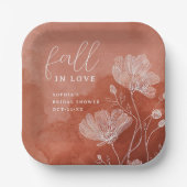 Fall in Liebe Terracotta Brautparty Papierplatte Pappteller (Vorderseite)