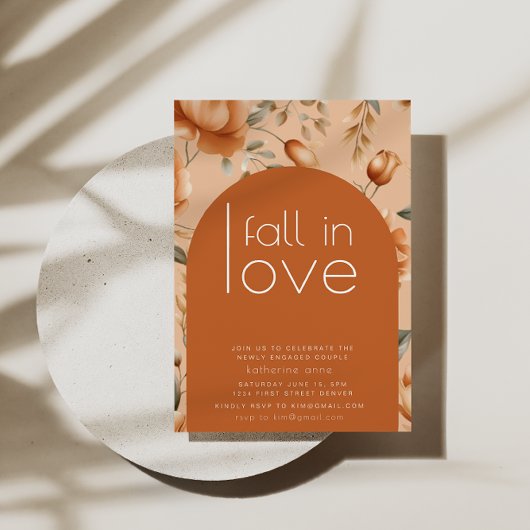 Fall in Liebe Verlobung Dusche Party Einladung
