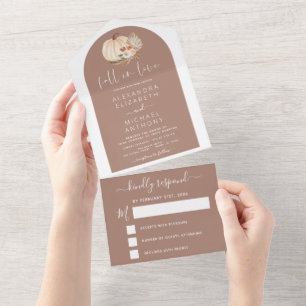 Fall in Liebe Wedkins Boho Terracotta All In One Einladung