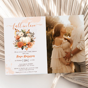 Fall in Liebe Wildblume Muster Baby Dusche Foto Einladung