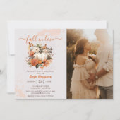 Fall in Liebe Wildblume Muster Baby Dusche Foto Einladung (Vorderseite)