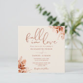 Fall In Love Autumn Floral QR Code Wedding Einladung (Stehend Vorderseite)