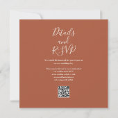 Fall In Love Autumn Floral QR Code Wedding Einladung (Rückseite)