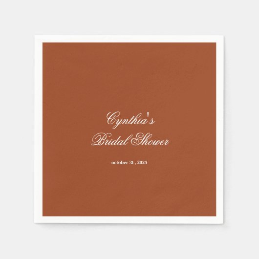 Fall in Love Autumn Floral Romance Bridal Shower Serviette (Vorderseite)