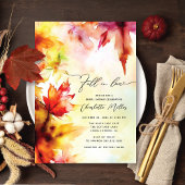 Fall In Love Autumn Foliage Bridal Shower Einladung