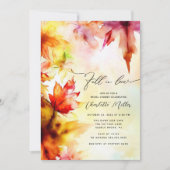 Fall In Love Autumn Foliage Bridal Shower Einladung (Vorderseite)