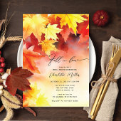 Fall In Love Autumn Leaf Bridal Shower Invitation Einladung