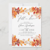 Fall In Love Autumn Leaves Bridal Shower Einladung (Vorderseite)