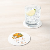 Fall in Love Autumn Rustic Pumpkin Baby Shower  Runder Pappuntersetzer (Vor Ort)