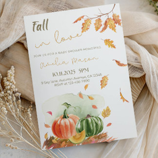 Fall in Love Baby Shower- Fall Pumpkin Baby Shower Einladung