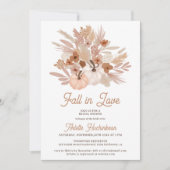 Fall in love beige floral boho chic bridal shower einladung (Vorderseite)