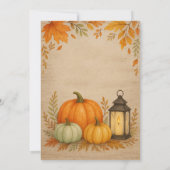 Fall in Love Blue Pumpkin Baby Shower Einladung (Rückseite)