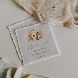 Fall In Love Boho Bridal Shower Serviette