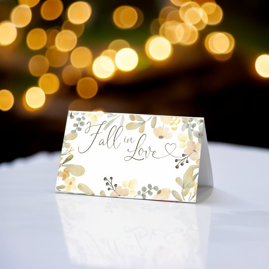 Fall in love boho floral autumn chic bridal shower platzkarte