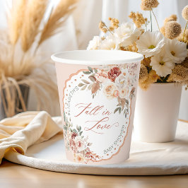 Fall in Love Boho Floral Baby Shower Paper Cups Pappbecher