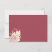 Fall In Love Boho Pink Pumpkin Bridal Shower Karte (Rückseite)