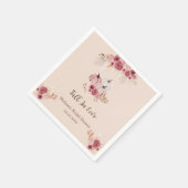 Fall In Love Boho Pink Pumpkin Bridal Shower Serviette (Ecke)