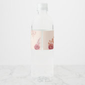 Fall In Love Boho Pink Pumpkin Bridal Shower Wasserflaschenetikett (Rückseite)