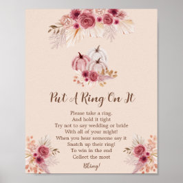 Fall In Love Boho Pumpkin Put A Ring On It Game Poster