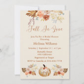 Fall In Love Boho Terracotta Autumn Bridal Shower Einladung (Vorderseite)