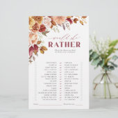 Fall in Love Bridal Shower Game Would she rather