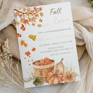 Fall in Love Bridal Shower - Rustic Fall Bride Einladung