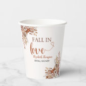 Fall in Love Cute Fall Bridal Shower Pappbecher (Vorderseite)
