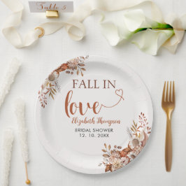 Fall in Love Cute Fall Bridal Shower  Pappteller