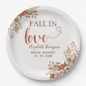 Fall in Love Cute Fall Bridal Shower  Pappteller (Vorderseite)