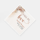 Fall in Love Cute Fall Bridal Shower  Serviette (Ecke)