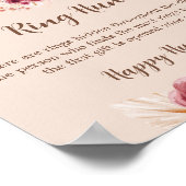 Fall In Love Elegant Ring Hunt Bridal Shower Game Poster (Ecke)