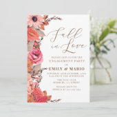 Fall In Love Engagement Invitation Einladung (Stehend Vorderseite)