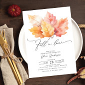 Fall In Love Fall Leaves Bridal Shower Einladung