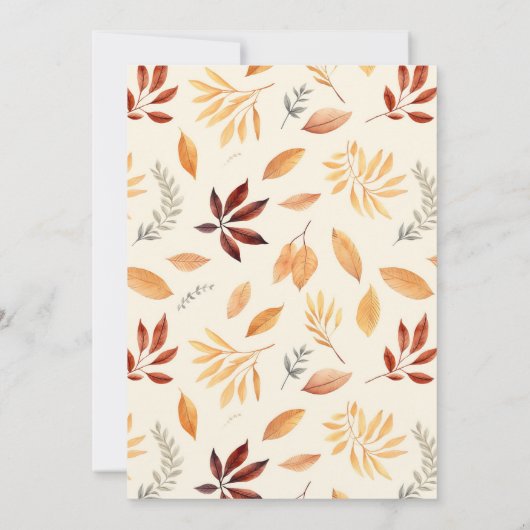 Fall In Love Fall Leaves Bridal Shower Einladung (Rückseite)