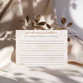 Fall in Love | Family Traditions Bridal Shower  Feiertagskarte