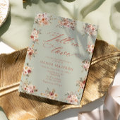 Fall in Love Floral Green Baby Shower Einladung