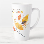 Fall In Love Hello Autumn Leaves Bridal Shower Milchtasse (Rechts)