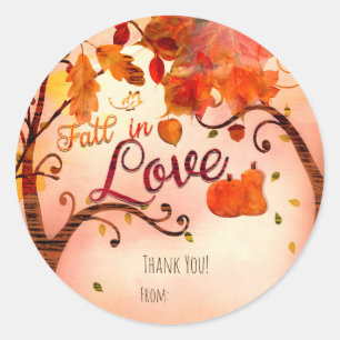 FALL IN LOVE Herbst-Bridal-Shower-Jedermann-Gesche Runder Aufkleber