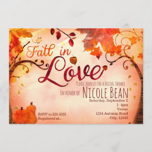 FALL IN LOVE Herbst-Hochzeitsdusche-Einladungen Einladung
