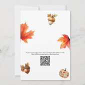 Fall in Love Maple Leaves Acorns Bridal Shower  Einladung (Rückseite)