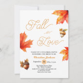 Fall in Love Maple Tree Leaves Bridal Shower  Einladung (Vorderseite)