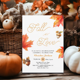 Fall in Love Maple Tree Leaves Bridal Shower  Einladung