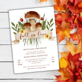 Fall In Love Mushroom Autumn Baby Shower Einladung