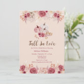 Fall In Love Pink Boho Bridal Shower Invitation Einladung (Stehend Vorderseite)