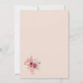 Fall In Love Pink Boho Bridal Shower Invitation Einladung (Rückseite)