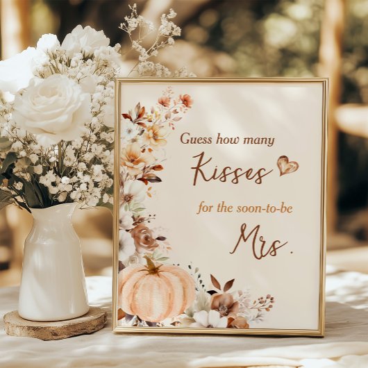 Fall in Love Pumpkin Cards and Gifts Bridal Shower Poster