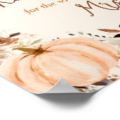 Fall in Love Pumpkin Cards and Gifts Bridal Shower Poster (Ecke)